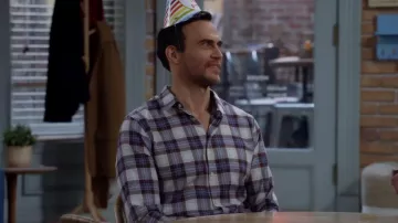 Vince Tartan Plaid Button Up Shirt worn by Max (Cheyenne Jackson) as seen in Call Me Kat (S03E13)