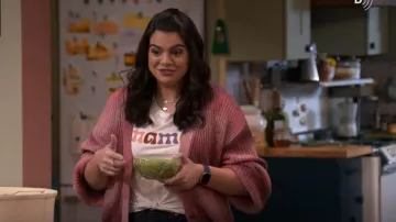 Scotch & Soda Puffy Sleeve Cardigan worn by Mayan (Mayan Lopez) as seen in Lopez vs. Lopez (S01E11)