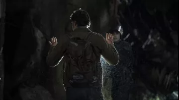 Backpack worn by Joel Miller (Pedro Pascal) as seen in The Last of Us TV series wardrobe (S01E01)