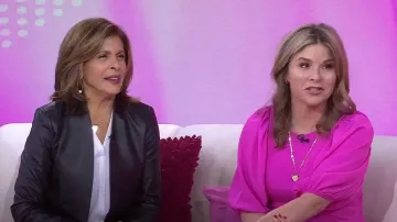 Alice + Olivia Harvey Leather Blazer worn by Hoda Kotb as seen in Today with Hoda & Jenna on February 9, 2023