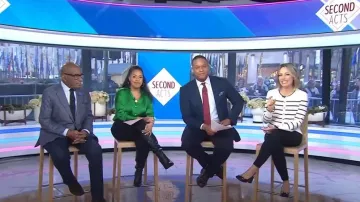 Zara Satin Ef­fect Shirt worn by Sheinelle Jones as seen in Today on February 10, 2023