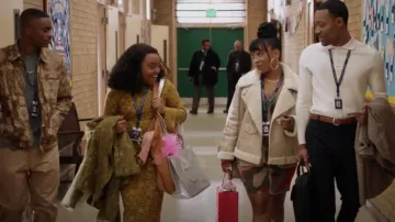 Zara Jacquard Limited Edition Coat worn by Janine Teagues (Quinta Brunson) as seen in Abbott Elementary (S02E14)