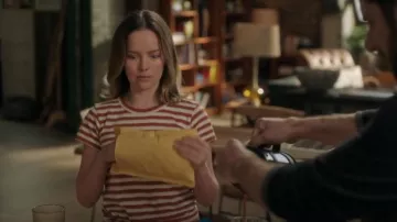 Rag & Bone The Slub Striped T-Shirt worn by Maggie Bloom (Allison Miller) as seen in A Million Little Things (S04E19)