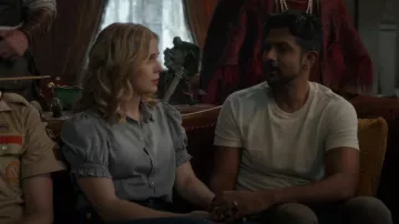 Ba&Sh Danee Shirt worn by Samantha (Rose McIver) as seen in Ghosts (S02E14)