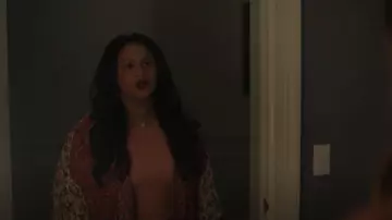 Love Stitch Women's Bohemian Floral Kimono Layering Robe Cardigan worn by Ginny (Aliyah Royale) as seen in The Watchful Eye (S01E04)