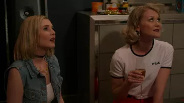 Fila Perla Crop Top Tee worn by A Swedish woman (Shelby Alayne Antel) as seen in Wu-Tang: An American Saga (S03E01)