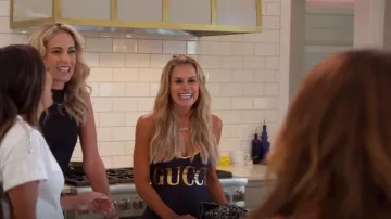 Maillot de bain une pièce Gucci Metallic Logo porté par Jackie Goldschneider dans The Real Housewives of New Jersey (S12E12)
