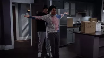 BP. Oversize Bandana Print Fleece Hoodie worn by Carter (Julian Gant) as seen in Call Me Kat (S03E14)