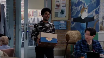 Rag & Bone Camo Crew Sweater worn by Carter (Julian Gant) as seen in Call Me Kat (S03E14)