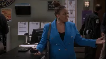 Zara Tailored Double Breasted Blazer worn by Regina Upshaw (Kim Fields) as seen in The Upshaws (S03E01)