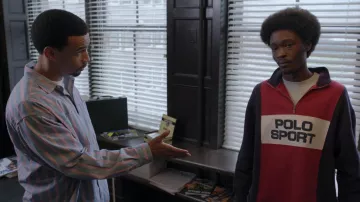 Ralph Lauren Quarter-Zip Pullover worn by Bobby Diggs (Ashton Sanders) as seen in Wu-Tang: An American Saga (S03E02)