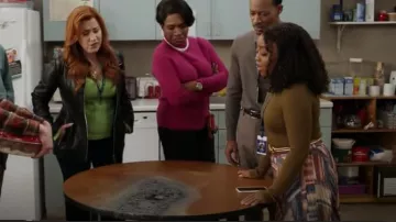 Ranna Gill Pleated Printed Midi Skirt worn by Janine Teagues (Quinta Brunson) as seen in Abbott Elementary (S02E15)