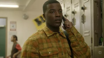 BDG Brushed Plaid Quilted Shirt Jacket worn by Spencer James (Daniel Ezra) as seen in All American (S04E02)