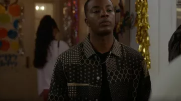 Scotch & Soda Patchwork Print Cotton & Linen Jacket worn by Spencer James (Daniel Ezra) as seen in All American (S04E02)