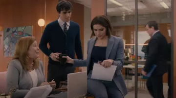 Theory Treeca Pant In Blue Granite worn by Rachel Friedman (Alexandra Turshen) as seen in Partner Track (S01E04)
