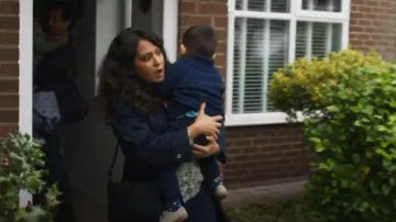 ARKET Cotton Linen Coat worn by Dr. Maryam Afridi (Parminder Nagra) as seen in Maternal (S01E01)