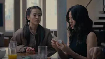 Ganni Fossil Jacket worn by Lina Yun (Lena Ahn) as seen in Partner Track (S01E05)