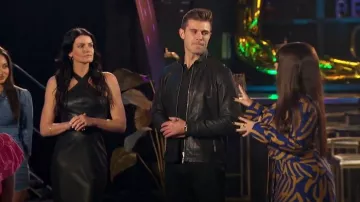 Likely Faux Leather Carolyn Midi Dress worn by Courtney Robertson as seen in The Bachelor (S27E02)