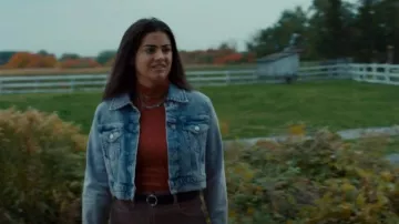 AllSaints Jinx Cropped Denim Jacket worn by Alice Dhawan (Sadie Laflamme-Snow) as seen in The Way Home (S01E03)