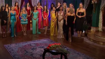 Superdown Izzy Ruffle Maxi Robe portée par Jessica Girod vue dans The Bachelor (S27E02)