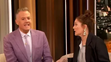 Alberta Ferretti Bow Front Blouse worn by Drew Barrymore as seen in The Drew Barrymore Show on February 16, 2023