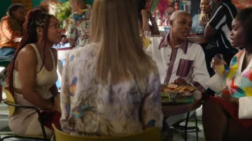 Jonathan Simkhai Colleen Striped Space Dye Tank Dress worn by Camille Parks (Meagan Good) as seen in Harlem (S02E03)