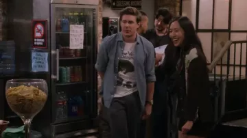 Velvet Underground White Light White Heat Graphic Tee worn by Jesse (Chris Lowell) as seen in How I Met Your Father (S02E05)