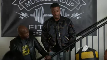 Scotch & Soda Padded Jacquard Bomber Jacket worn by Spencer James (Daniel Ezra) as seen in All American (S04E14)