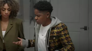Dsquared2 Chaqueta de tweed con capucha usada por Tamia 'Coop' Cooper (Bre-Z) como se ve en All American (S04E14)