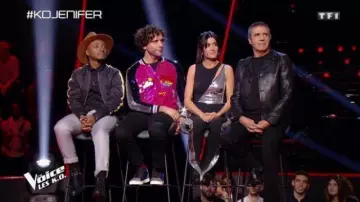 The David Koma pants and sequin top set worn by Jenifer on The Voice: Les K.O. of April 6, 2019