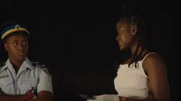 H&M Smocked Top in White worn by DS Naomi Thomas (Shantol Jackson) as seen in Death in Paradise (S11E07)