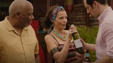 Zara Limited Edition Beaded Crochet Top worn by Catherine Bordey (Élizabeth Bourgine) as seen in Death in Paradise (S12E01)