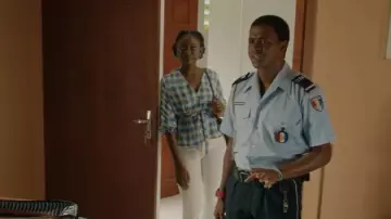 Frnch Fiona Bleu Jean Top worn by DS Naomi Thomas (Shantol Jackson) as seen in Death in Paradise (S12E04)