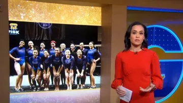 Reiss Analise Seam Detail Crepe Shirtdress usado por Linsey Davis como se ve en Good Morning America el 20 de febrero de 2023