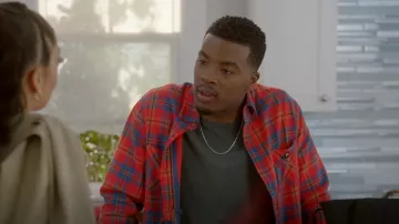 Ice Cream Big Melt Colorblock Plaid Flannel Button Up Shirt worn by Spencer James (Daniel Ezra) as seen in All American (S04E17)