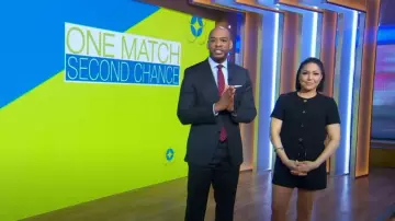 Maje Izola Tweed Playsuit worn by Stephanie Ramos as seen in Good Morning America on February 22, 2023