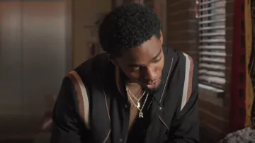 Neil Barrett Modernist Bomber Jacket worn by Jessie 'JR' Raymond (Sylvester Powell) as seen in All American: Homecoming (S02E12)