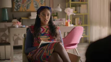 Farm Rio Patches Shirt Dress worn by Gaby (Jessica Williams) as seen in Shrinking (S01E05)