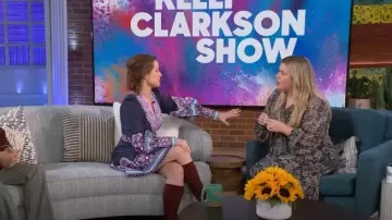 Celestial Cotton Twill and silk Minidress worn by Kimberly Williams-Paisley as seen in The Kelly Clarkson Show on February 22, 2023