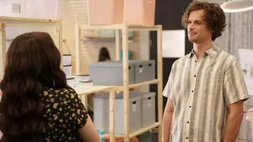 Striped shirt worn by Wes (Matthew Gray Gubler) as seen in Dollface Outfits (Season 2 Episode 2)