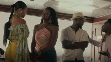 Staud Cubism Mix Print Satin Maxi Dress worn by Vivian Banks (Cassandra Freeman) as seen in Bel-Air (S02E01)