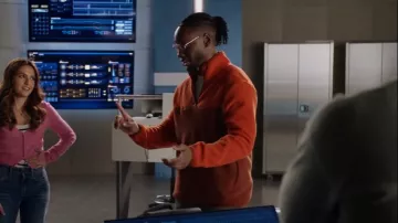 Frank and Oak High Pile Fleece Quarter Zip Pullover worn by Chester P. Runk (Brandon McKnight) as seen in The Flash (S08E17)