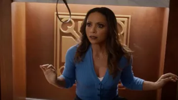 Citizens of Humanity Freja Cardigan in Yacht worn by Cecile Horton (Danielle Nicolet) as seen in The Flash (S08E18)