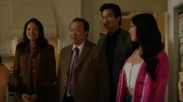 Veronica Beard Trisa Cardi­gan worn by Althea Shen (Shannon Dang) as seen in Kung Fu (S03E10)