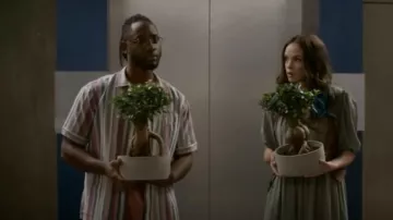 Brooks Brothers Regent Regular-Fit Camp Collar Linen Shirt Stripe worn by Chester P. Runk (Brandon McKnight) as seen in The Flash (S09E03)
