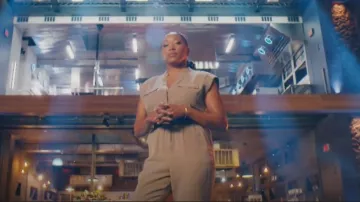INC International Concepts Petite Belted Utility Jumpsuit worn by Nyesha Arrington as seen in Next Level Chef (S01E01)