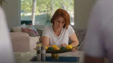 Rag & Bone Slub White Crew tee worn by Anne Carlson (Danielle Kind) as seen in Workin' Moms(S07E01)