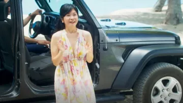 Zara Long Floral Print Dress worn by Nancy (Keiko Agena) as seen in Fantasy Island (S02E06)
