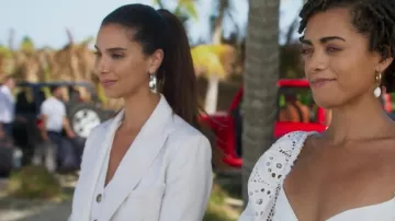 Bella Freud Cavalry Twill Saint James Jacket worn by Elena Roarke (Roselyn Sánchez) as seen in Fantasy Island (S02E07)