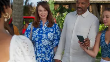 Zara Linen Blend Belted Shirtdress worn by Amber Graham (Melinda Clarke) as seen in Fantasy Island (S02E07)